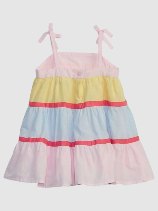 GAP Girl Colourblocked Striped Bow A-Line Dress