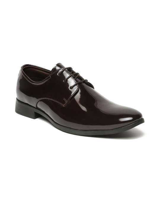 Kosher Men Brown Synthetic Leather Oxford Formal Shoes