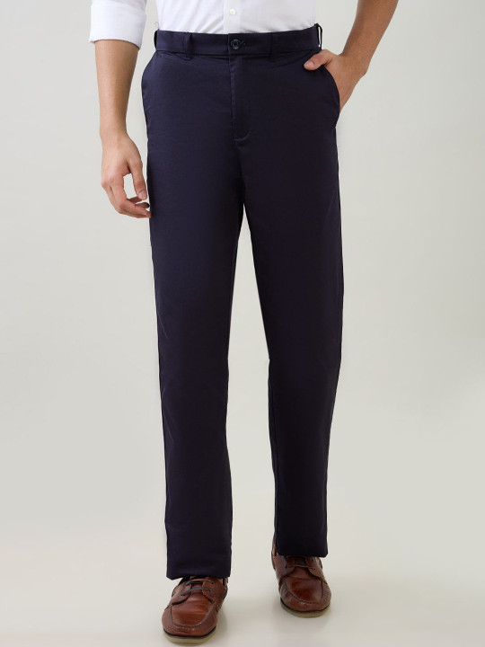 ColorPlus Men Regular Fit Mid-Rise Comfort Formal Trousers
