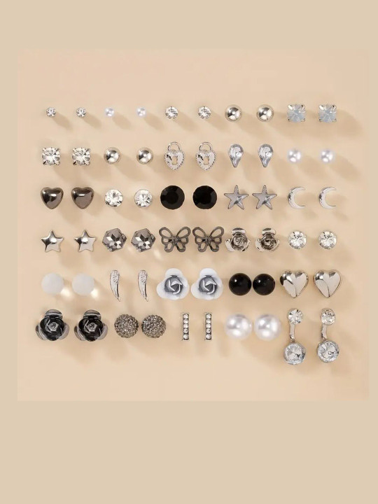 DressBerry Women 30 Pair Contemporary Studs Earrings
