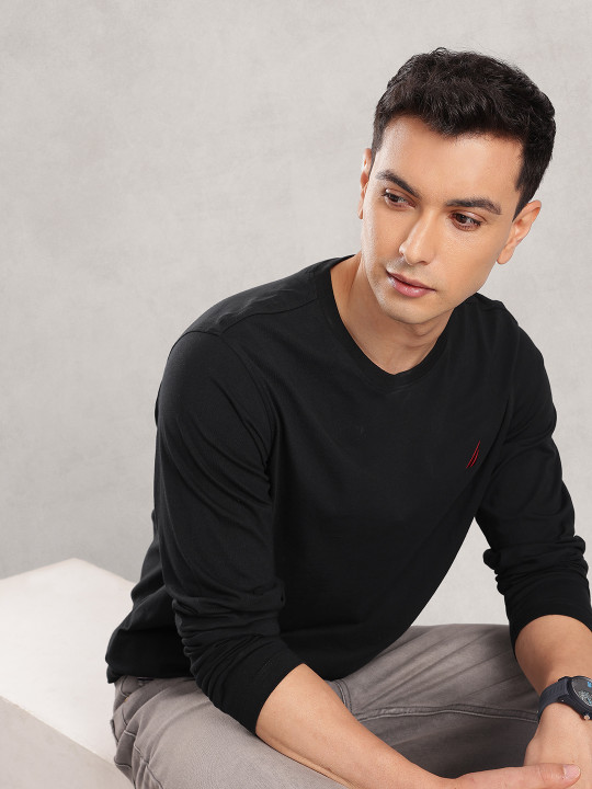 Nautica Long Sleeves Pure Cotton T-shirt