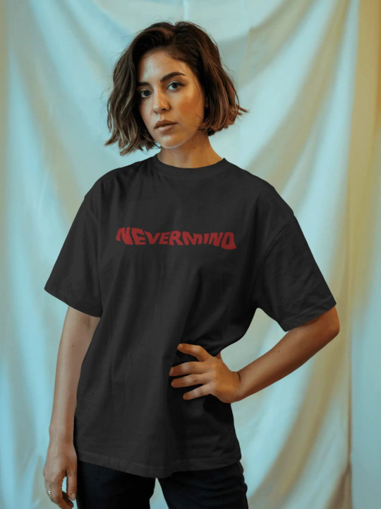 Adrunaline Fit Typography Printed Drop-Shoulder Sleeves Cotton Oversized T-shirt