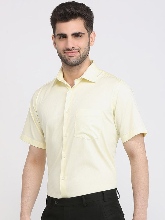 Park Avenue Men Solid Spread Collar Cotton Formal Shirt