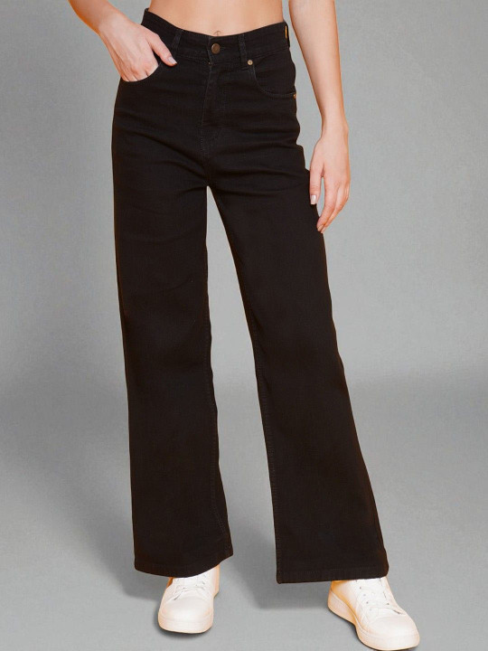 KATLINE Women Smart Straight Fit High-Rise Stretchable Jeans