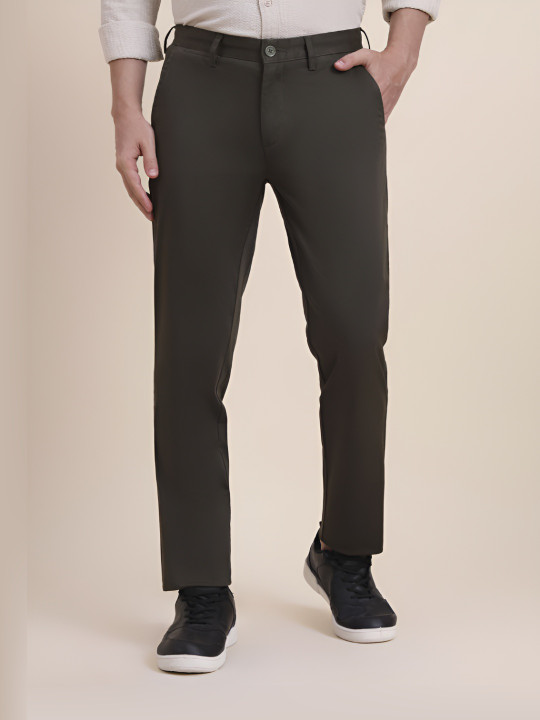 JADE BLUE Men Slim Fit Mid-Rise Formal Trousers