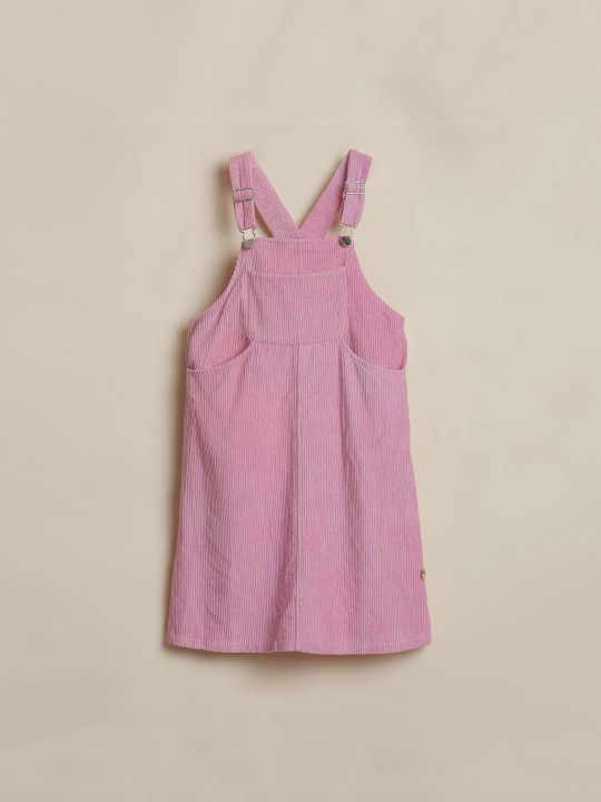 Allen Solly Junior Girls Ribbed Relaxed-Fit Square Neck Dungarees