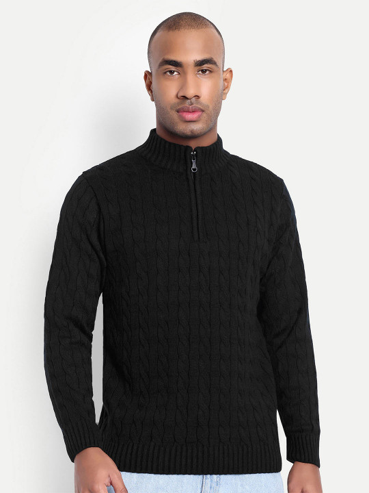 HAUTEMODA Men Cable Knit Woollen Pullover