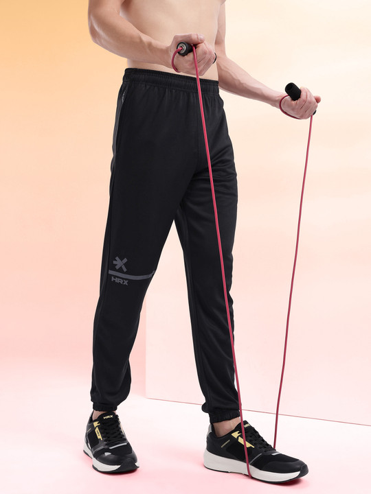 HRX by Hrithik Roshan Men Brand Logo Print Mid-Rise Rapid-Dry Training Joggers