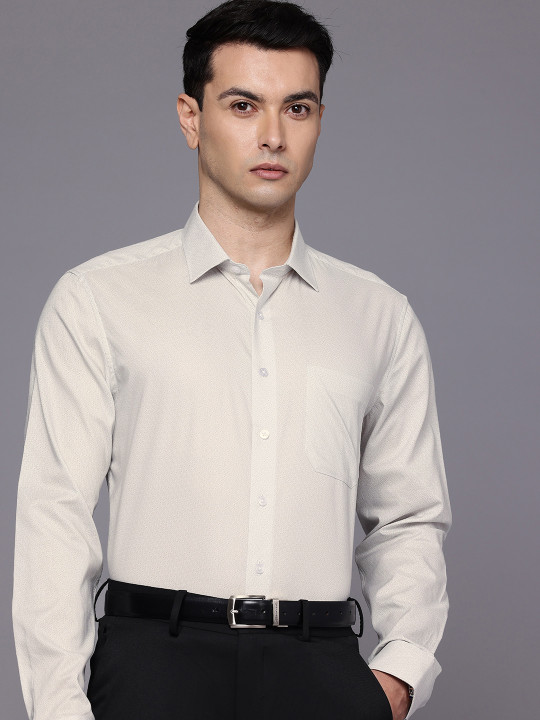 Louis Philippe Men Slim Fit Easy to Iron Premium Cotton Full Sleeve Formal Shirt