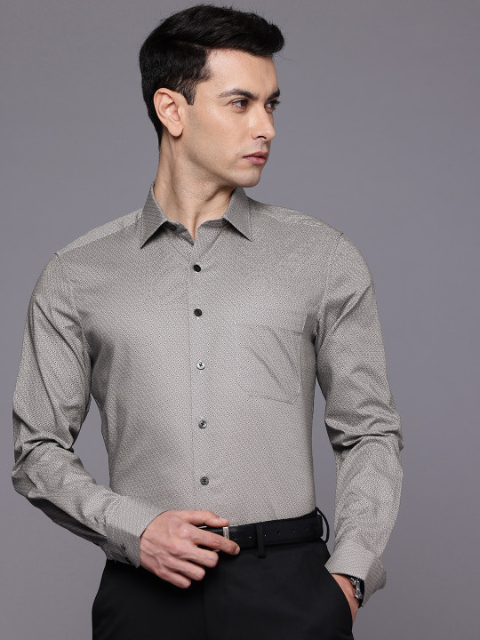 Louis Philippe Men Slim Fit Easy to Iron Premium Cotton Full Sleeve Formal Shirt