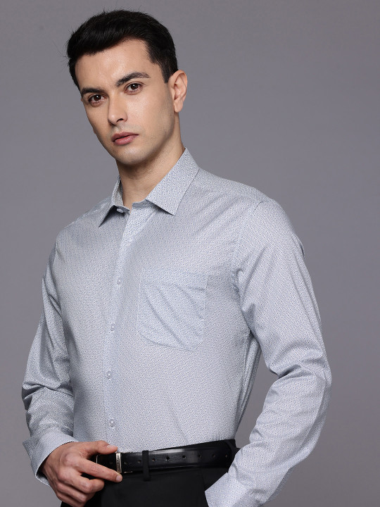 Louis Philippe Men Slim Fit Easy to Iron Premium Cotton Full Sleeve Formal Shirt