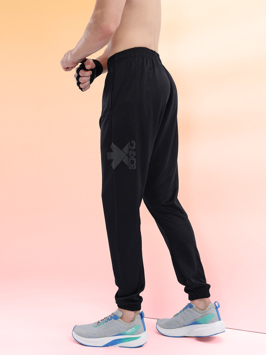 HRX by Hrithik Roshan Men Brand Logo Print Mid-Rise Rapid-Dry Training Joggers