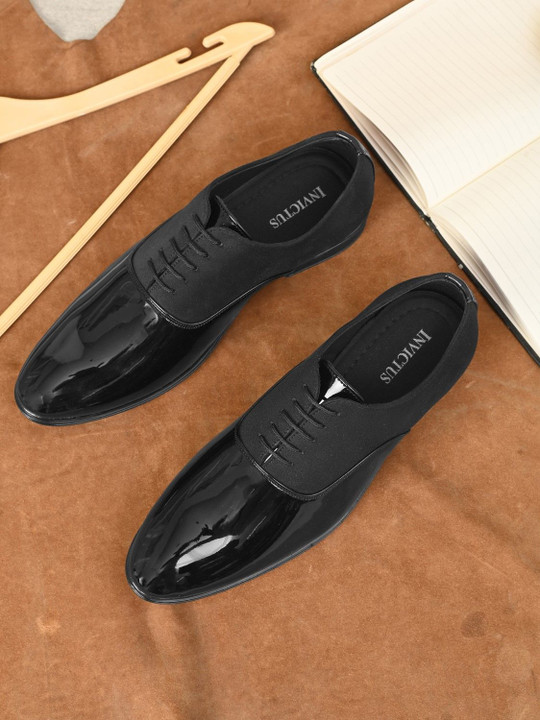 INVICTUS Men Laced Up Leather Round Toe Formal Derbys