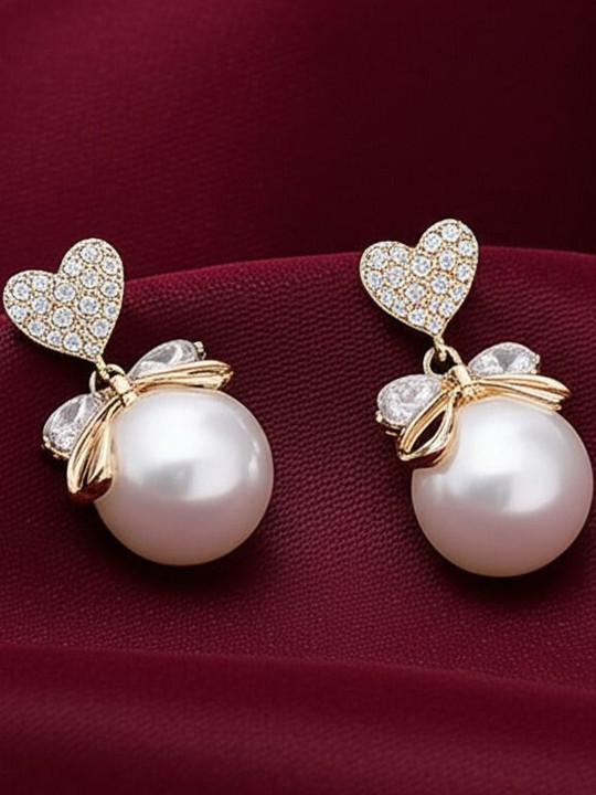 Vembley Gold-Plated Alloy Cubic Zirconia Drop Earrings