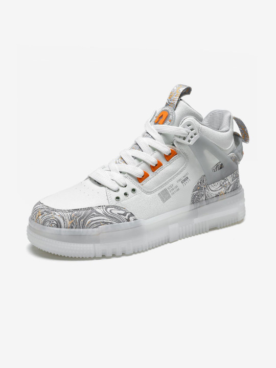 Nickron Men Printed & Textured PU Sneakers