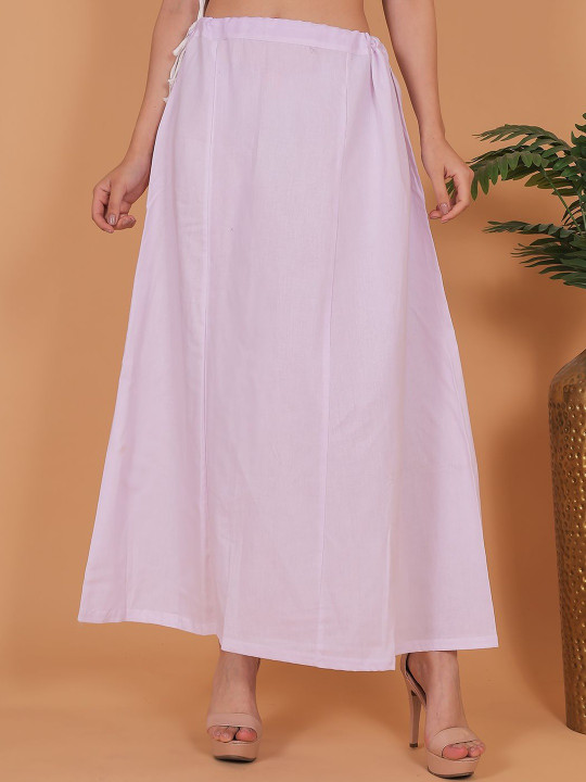 Mytrendzs Women Solid Cotton Petticoat with Drawstring Waist