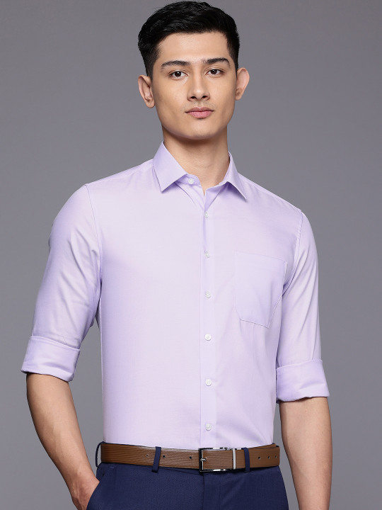 Louis Philippe Men Slim Fit Easy to Iron Premium Cotton Full Sleeve Formal Shirt