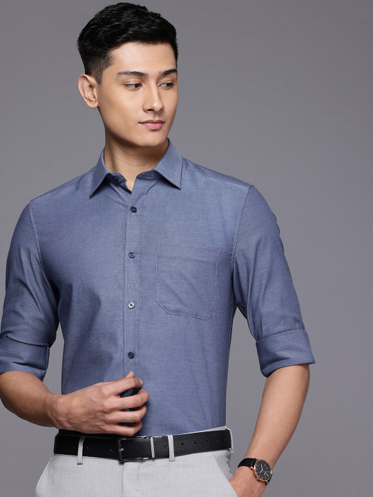 Louis Philippe Men Classic Fit Easy to Iron Premium Cotton Full Sleeve Formal Shirt