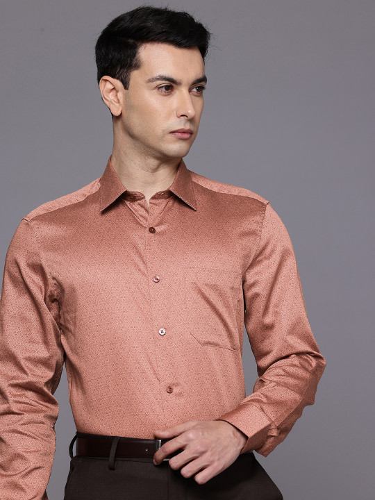Louis Philippe Pure Cotton Floral Printed Classic Fit Formal Shirt