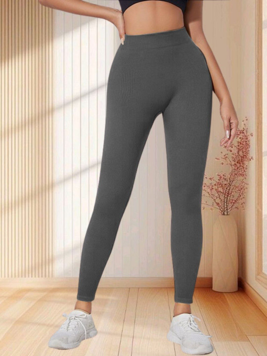 Moda Rapido Women Grey Stretchable Cotton Lycra Blend Leggings