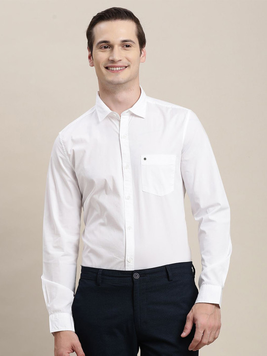 Turtle Relaxed Spread Collar Pure Cotton Slim Fit Shirt