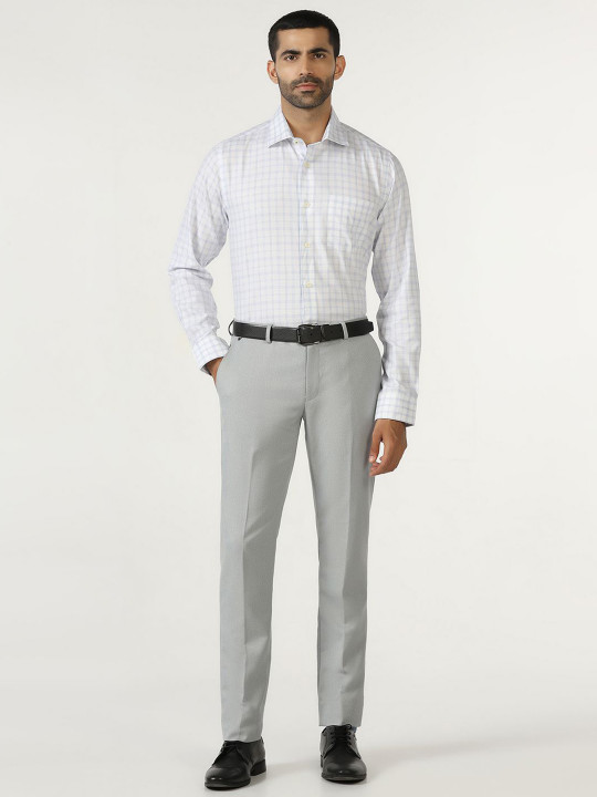 Blackberrys Men India Slim Fit Grid Tattersall Checked Pure Cotton Formal Shirt