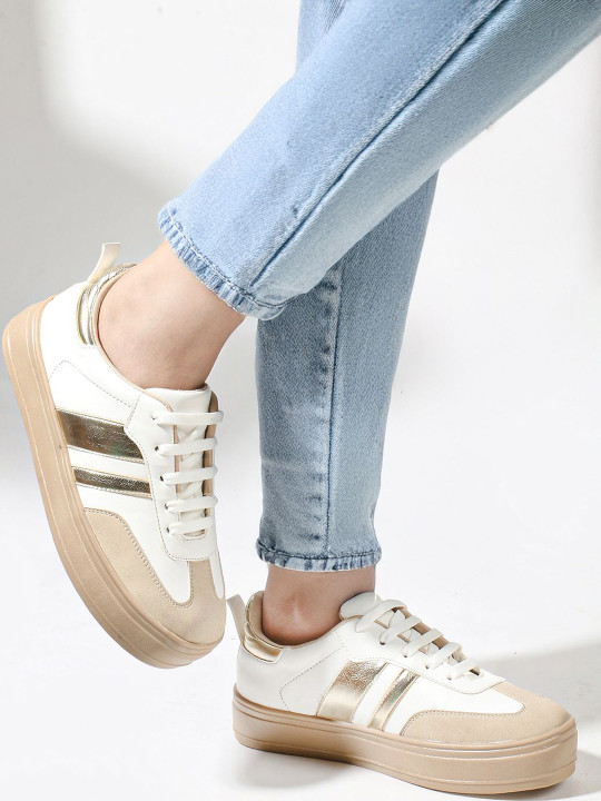 VENDOZ Women Colourblocked Lace-Ups Sneakers