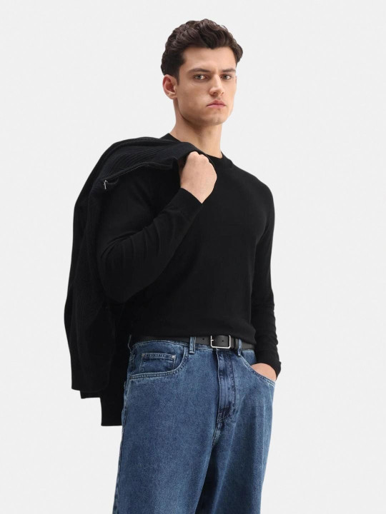 RARE RABBIT Men Primary Black Pullover