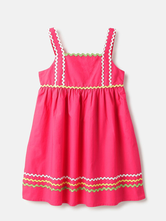 United Colors of Benetton Girls Striped Fit and Flare Mini Dress