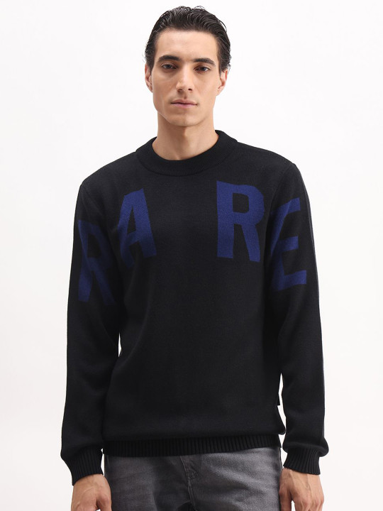RARE RABBIT Men Brand Logo Printed Pullover