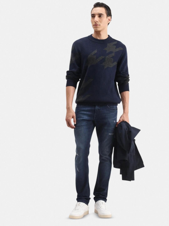 RARE RABBIT Men Smart Slim Fit Mid-Rise Non Stretchable Jeans