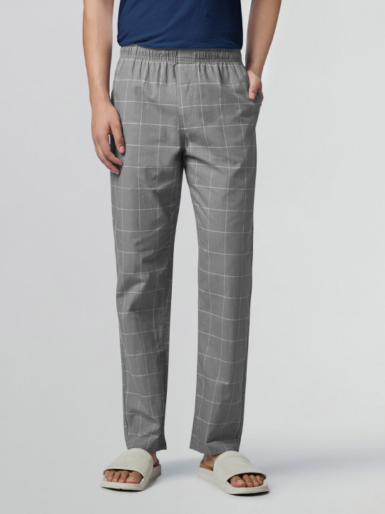 XYXX Checked Mid Rise Lounge Pants