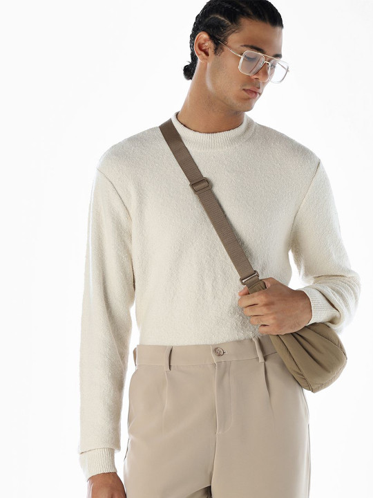 Jack & Jones Men Solid Round Neck Pullover Sweater