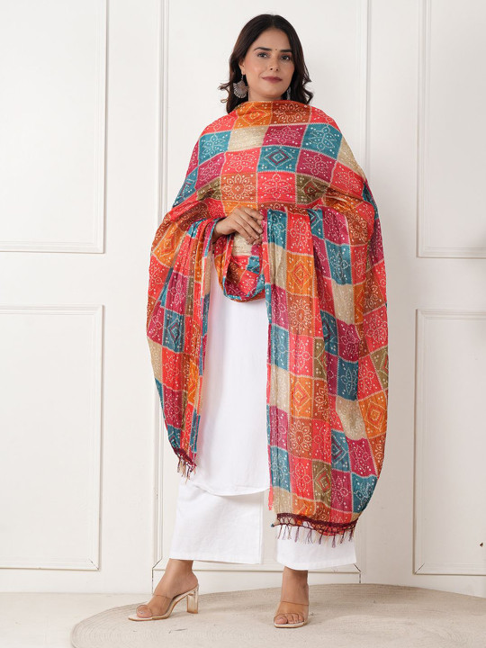 ZOOMBIE Bandhani Printed Chiffon Dupatta