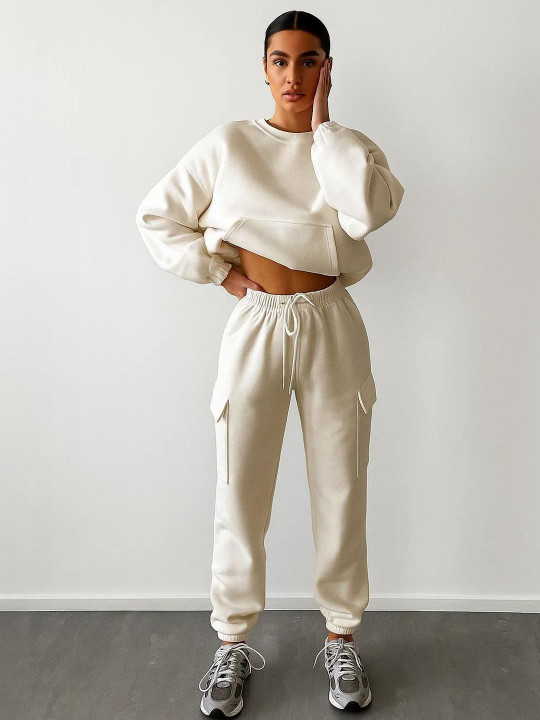 Stylecast X Kotty Hooded Neck Oversized Winter Sweatshirt & Jogger