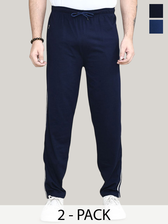 RAPL Men Solid Pack Of 2 Side Pockets Side Stripes Track Pants