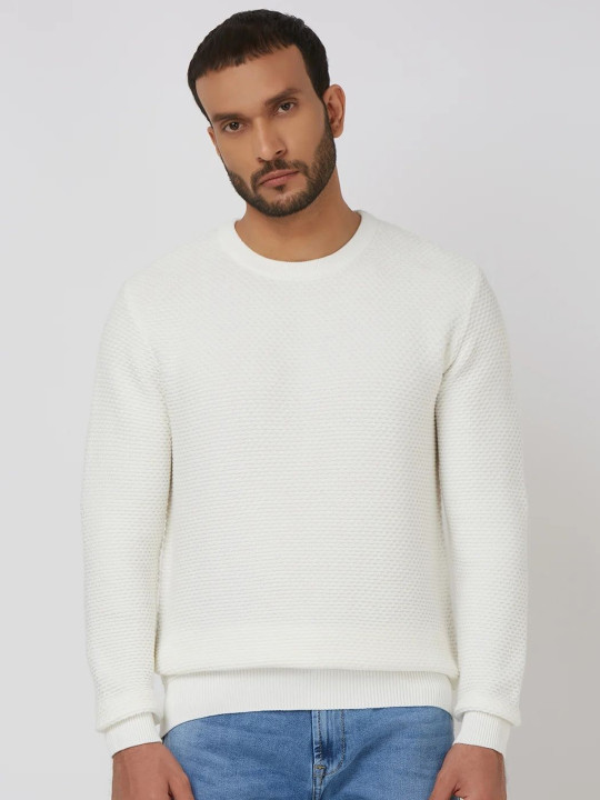 Mufti Men Textured Pullover Sweater