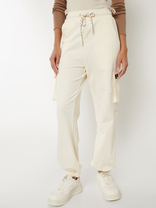 max Women Regular Fit Mid-Rise Pure Cotton Joggers