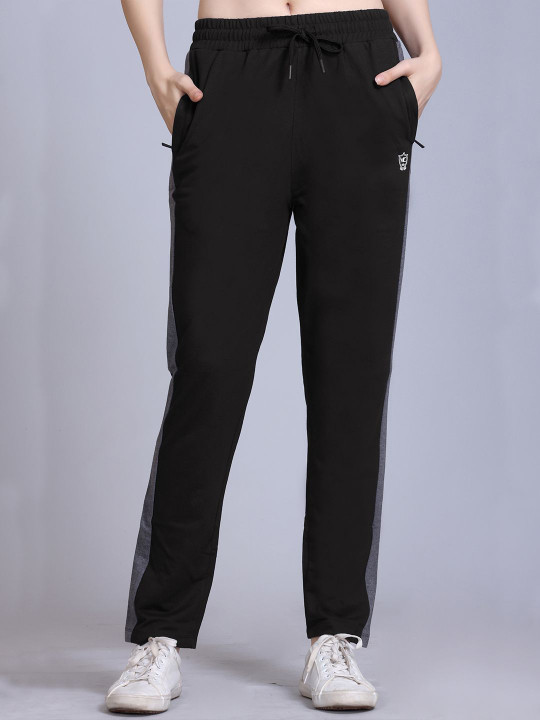 Promount Women Solid Cotton Mid Rise Track Pant