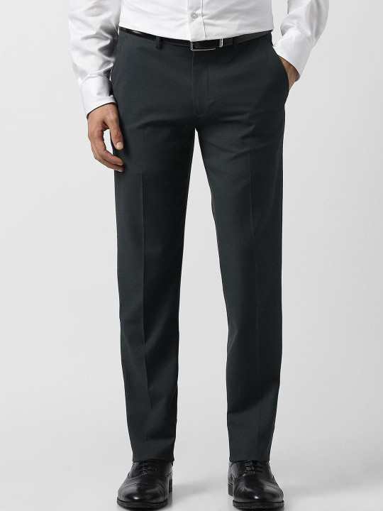 Van Heusen Men Slim Fit Mid-Rise Formal Trousers