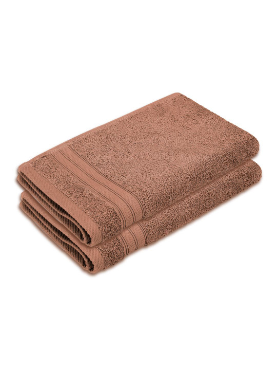 Layers Set Of 2 Brown 450 GSM Pure Cotton Hand Towel