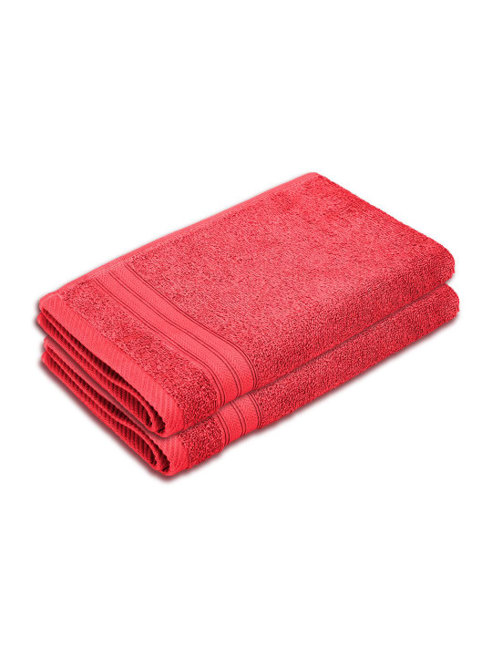 Layers Home Easy Coral 2 Pieces 450 GSM Pure Cotton Hand Towels