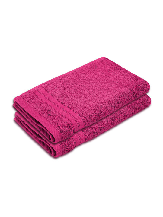 Layers Home Easy Magenta 2 Pieces 450 GSM Pure Cotton Hand Towels