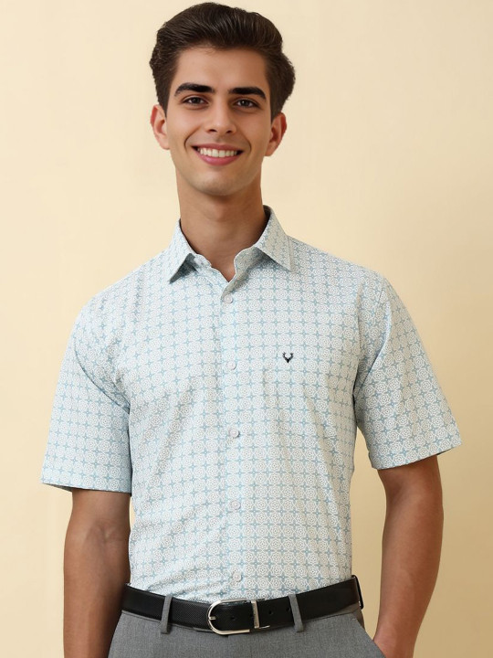 Allen Solly Men Slim Fit Floral Printed Spread Collar Pure Cotton Casual Shirt