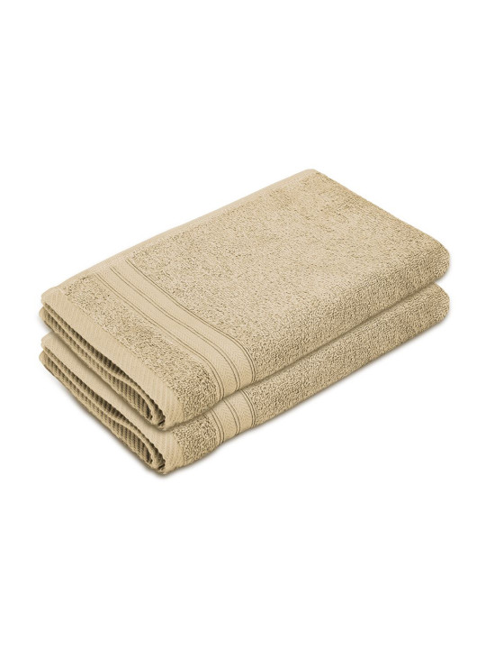 Layers Home Easy Cream-Coloured 2 Pieces 450 GSM Pure Cotton Hand Towels