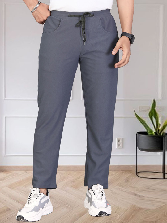 Divra Clothing Men Mid-Rise Track Pants