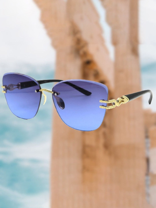 SPADEACES Women Butterfly Sunglasses with UV Protected Lens BLUE BLACK BUTTERFLY-240