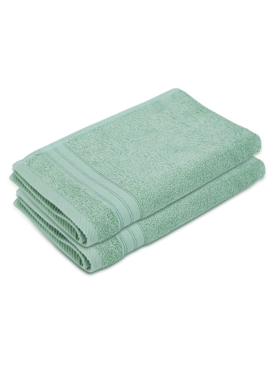 Layers Green 2 Pieces 450 GSM Pure Cotton Hand Towels