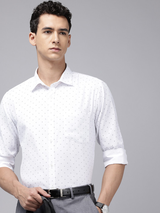 Park Avenue Slim Fit Micro Ditsy Printed Formal Shirt