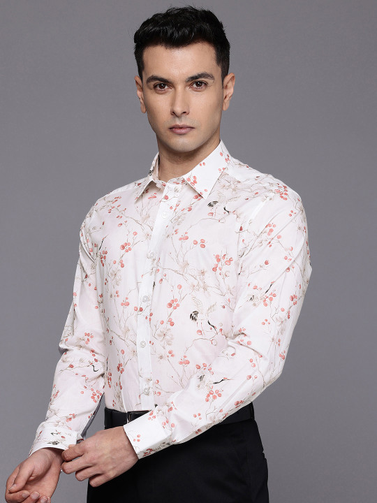 Louis Philippe Floral Printed Slim Fit Formal Shirt